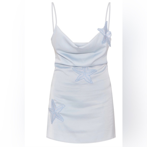 Pretty Little Thing NEW Starfish Detail Cowl Neck Shift Dress - Picture 2 of 9